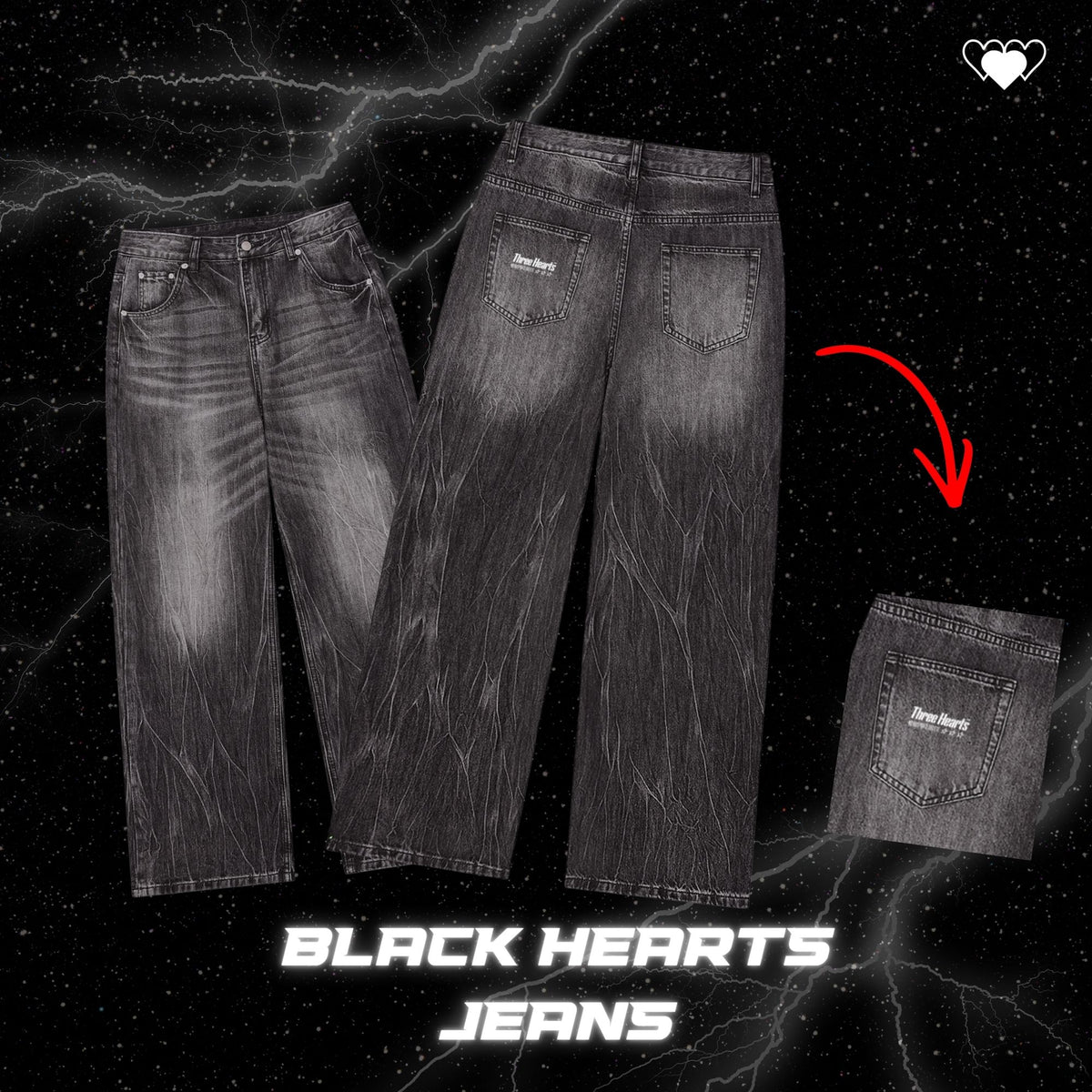 BLACK HEARTS JEANS