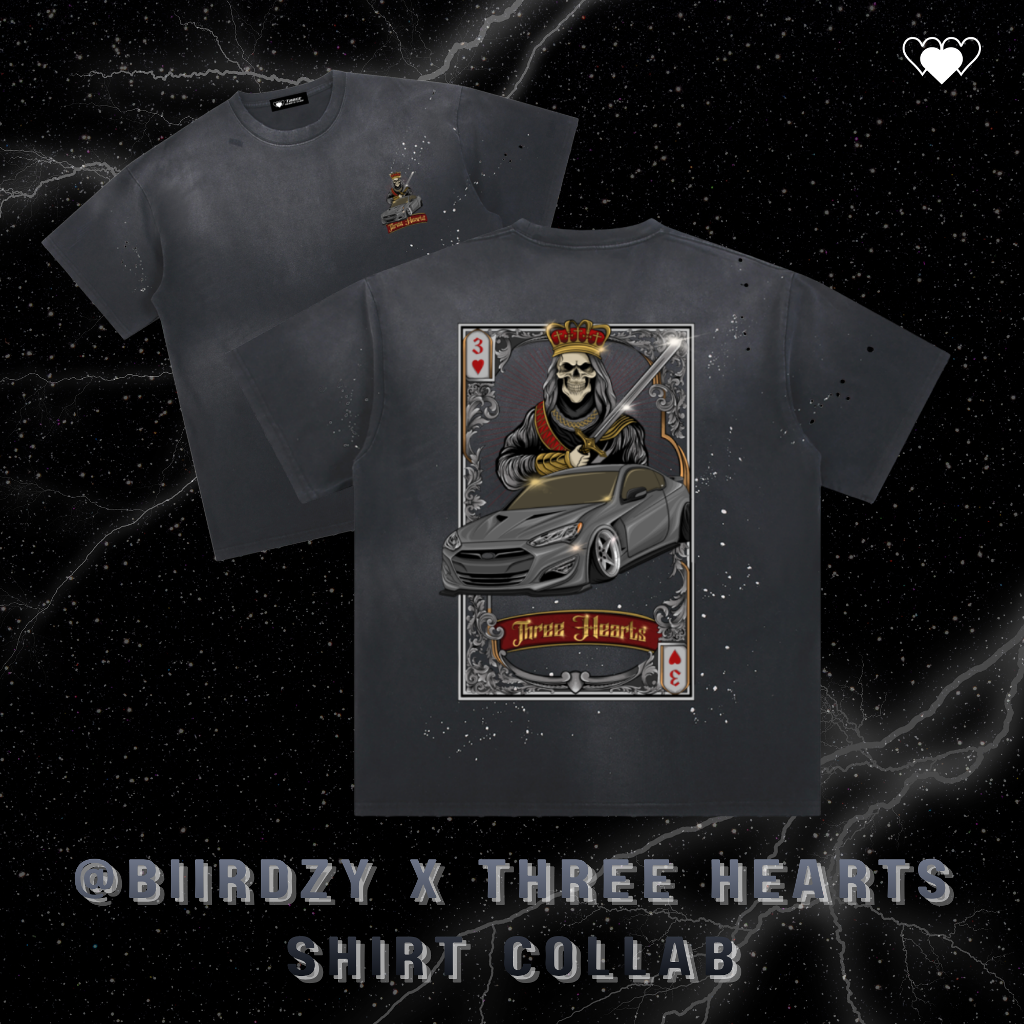 @BIIRDZY X THREE HEARTS SHIRT COLLAB