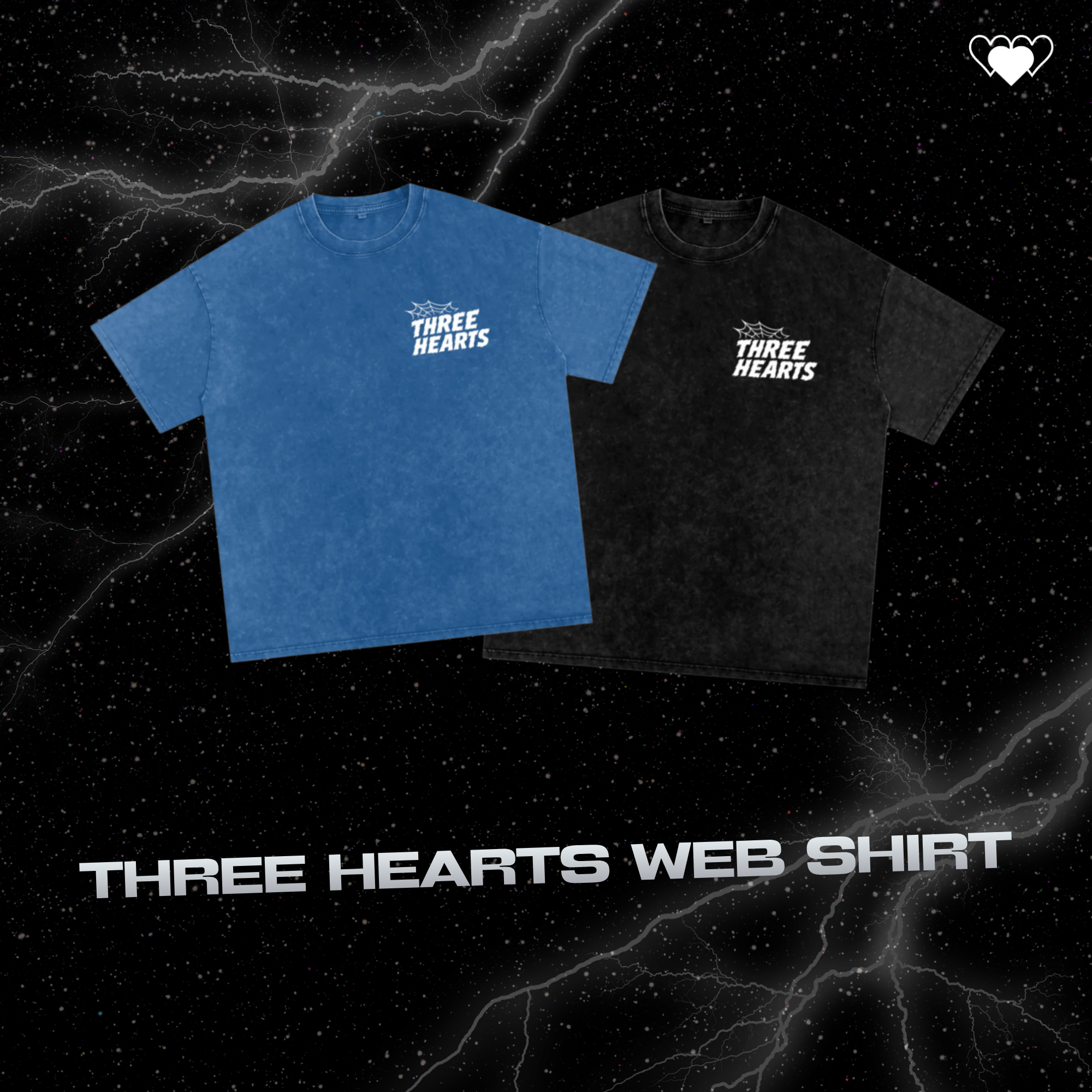 THREE HEARTS WEB T-SHIRT