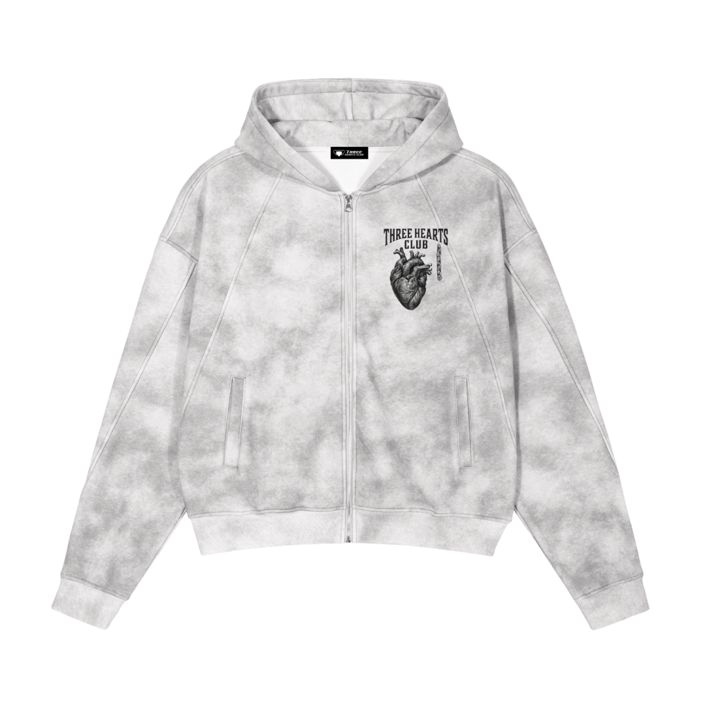 "HEARTS" ZIP UP