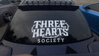 "THREE HEARTS SOCIETY" Rose bush DECAL