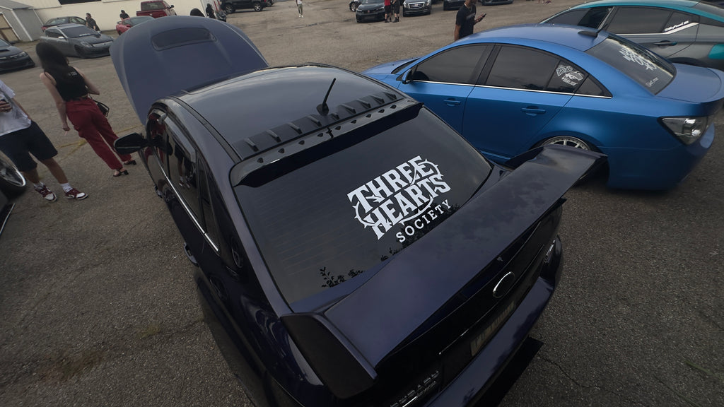 "THREE HEARTS SOCIETY" Rose bush DECAL