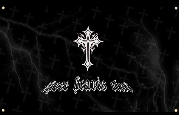 Three Hearts Cross Garage Flag