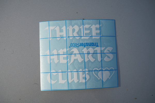 THREE HEARTS CLUB 4X4 DECAL