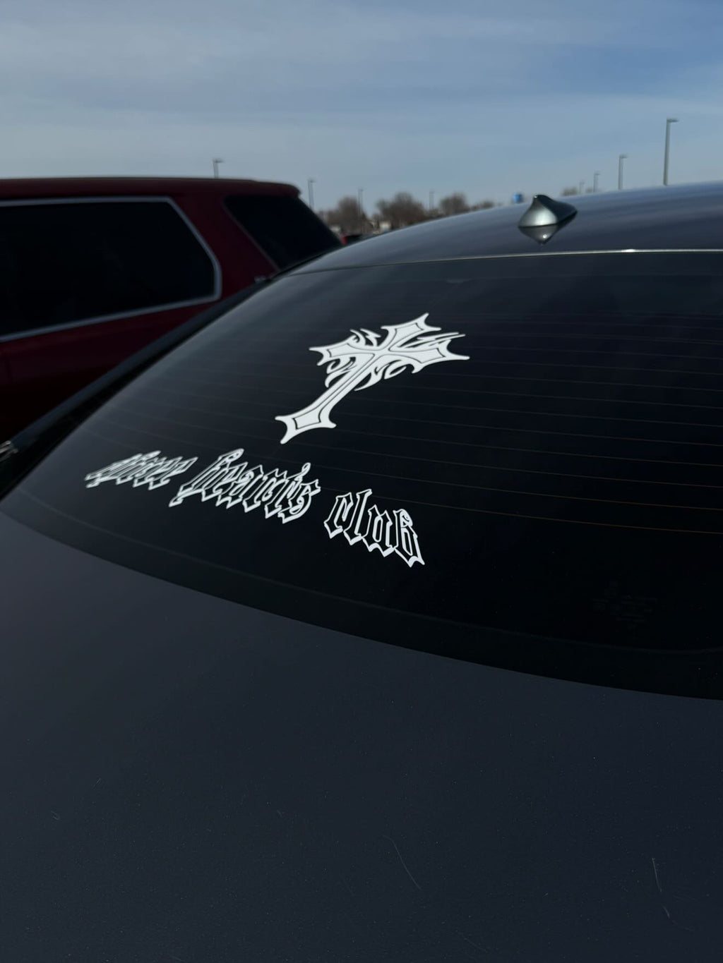 The Cross Three hearts Club Decal
