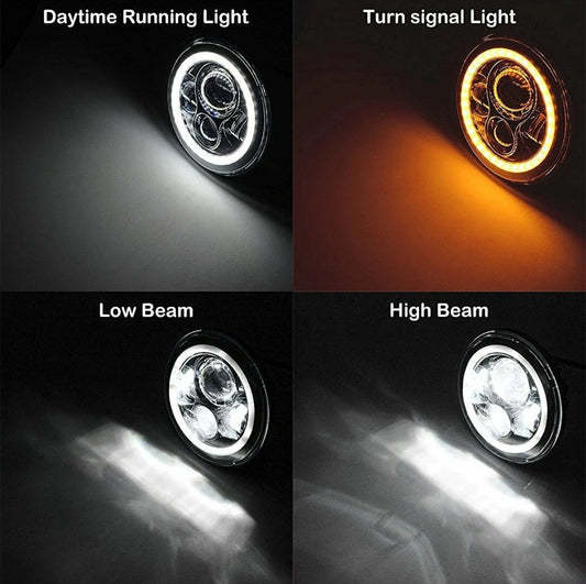 For 90-97 Mazda Miata MX5 MX-5 H6024 2X Full LED Headlight Lights Halo Angel Eye