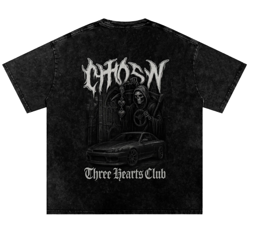 "CHOSN X THREE HEARTS" OVERSIZED SHIRT
