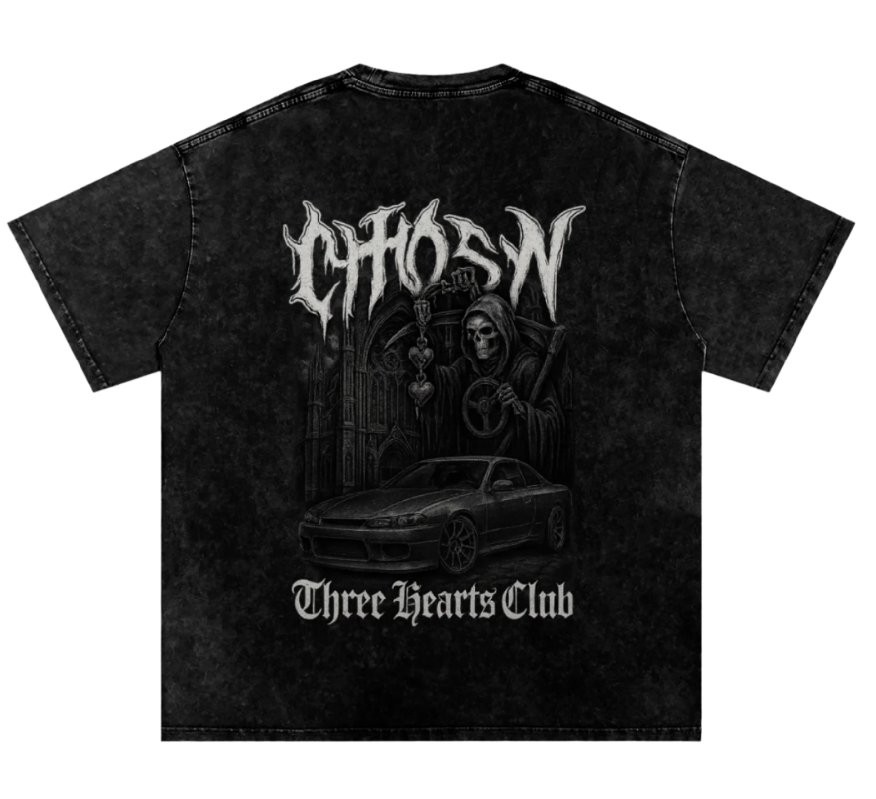 "CHOSN X THREE HEARTS" OVERSIZED SHIRT
